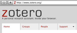 Zotero Icon in der Safari Werkzeugleiste