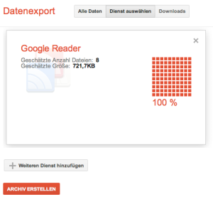 Google Reader Datenexport